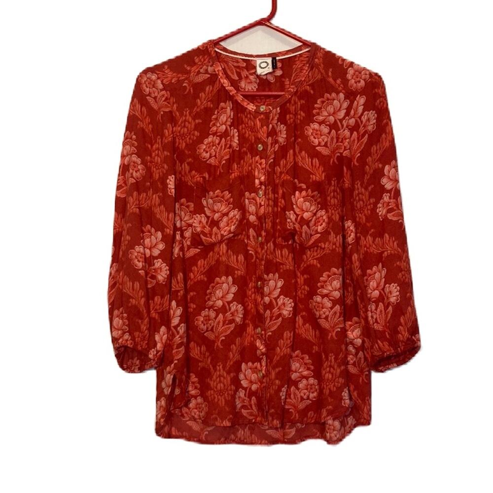 Anthropologie Akemi + Kin Coconino Floral Printed Lightweight Top Blouse Size M